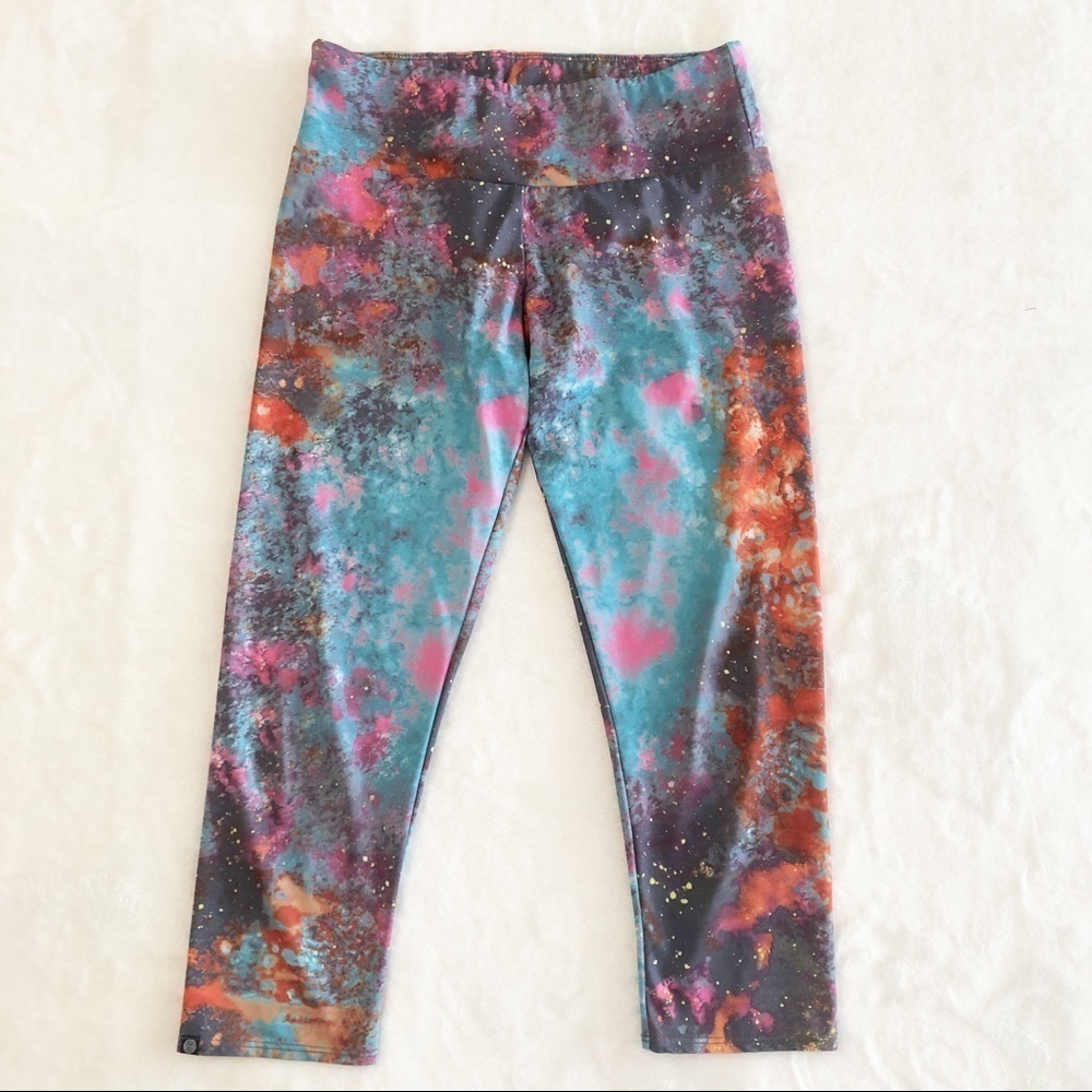 Onzie Big Bang Galaxy Space Yoga Capri Leggings, Women's S/M